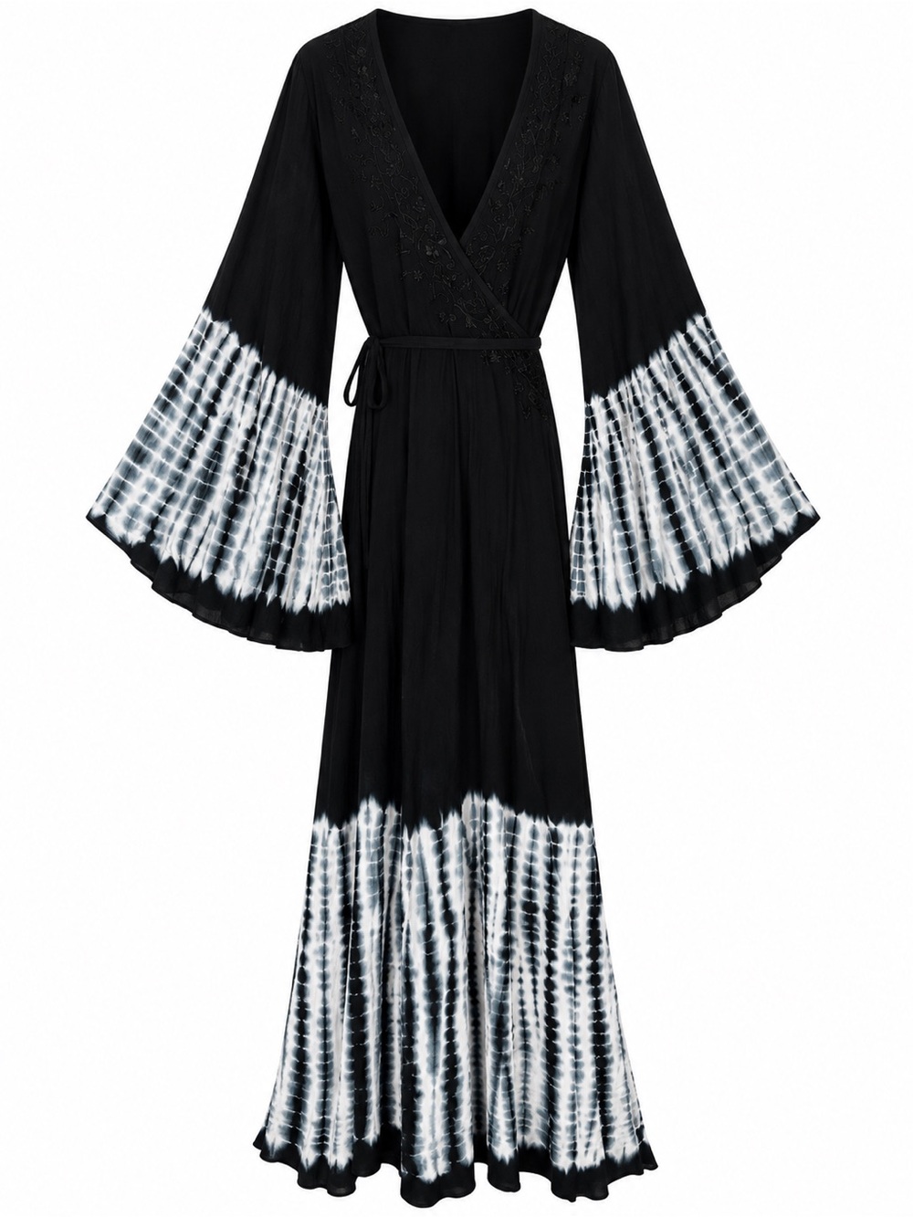 Jackpot Bohemian-style black wrap dress